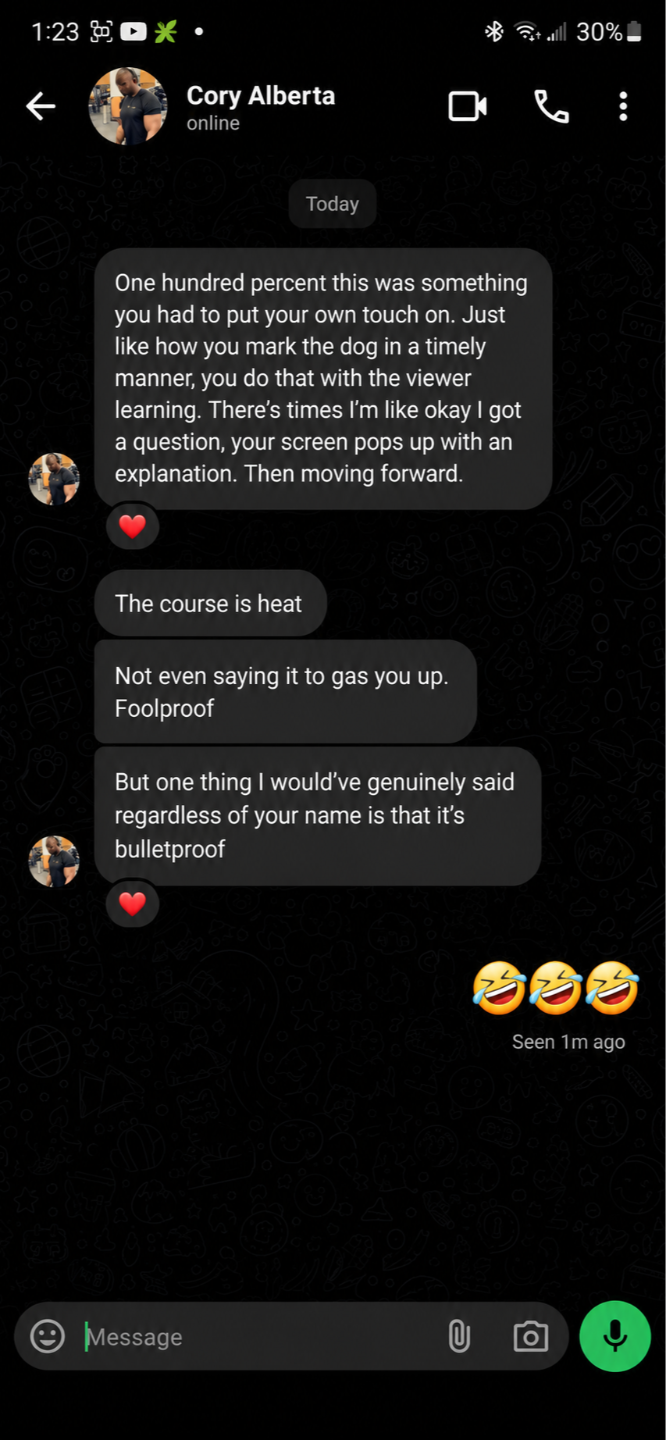 Client testimonial