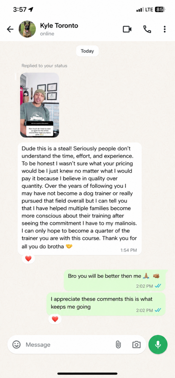 Client testimonial