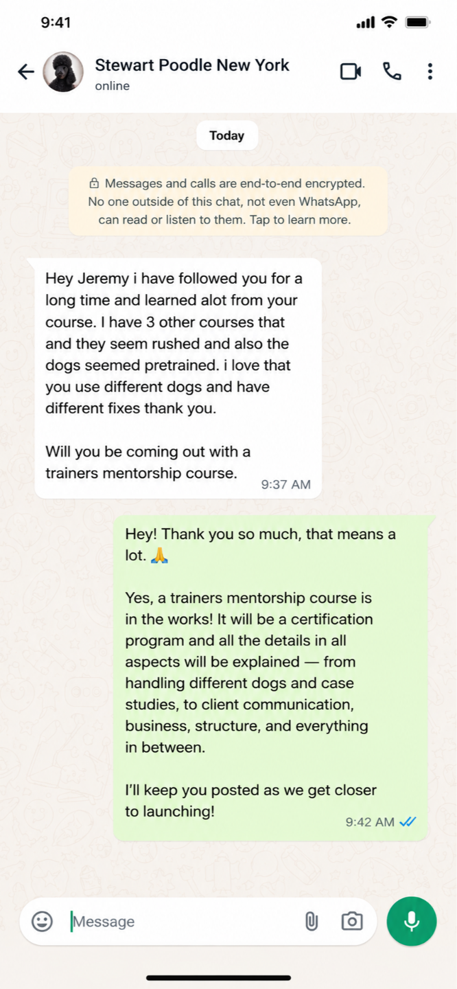 Client testimonial